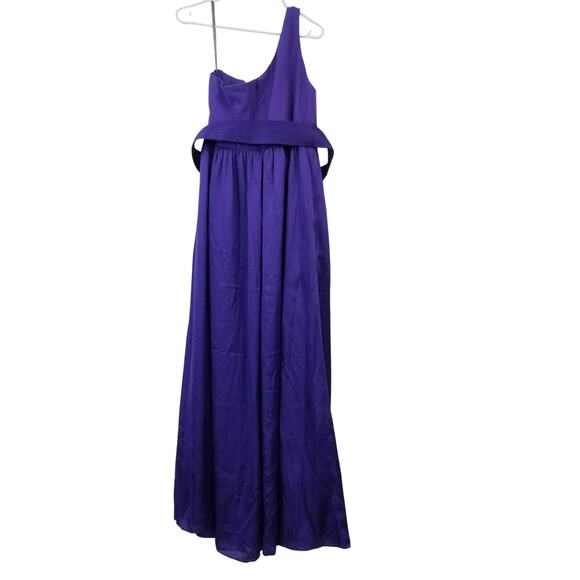WHITE by Vera Wang Purple Regency Gown Dress One Shoulder Slit - Picture 3 of 11